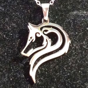 Stainless steel wolf necklace